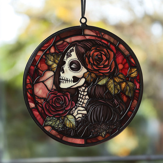 Skull WU1801017CL Stained Glass Suncatcher