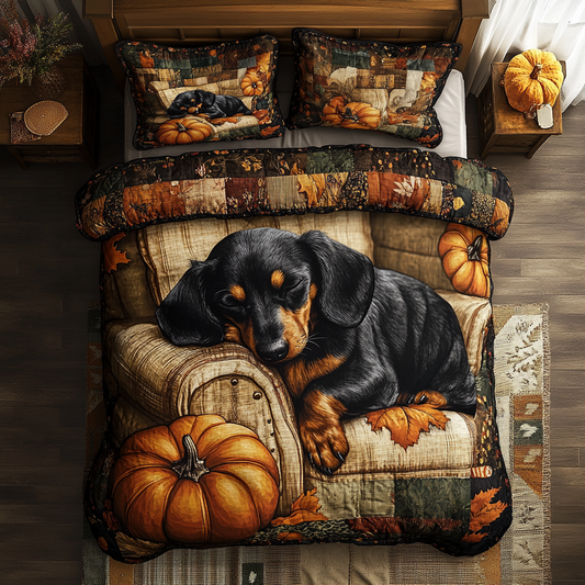 Sleeping Dachshund WU2001037CL Duvet Cover Set