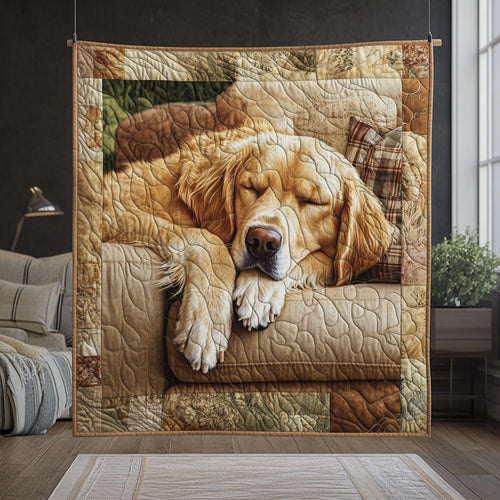 Sleeping Golden Retriever WU2001013CL Quilt