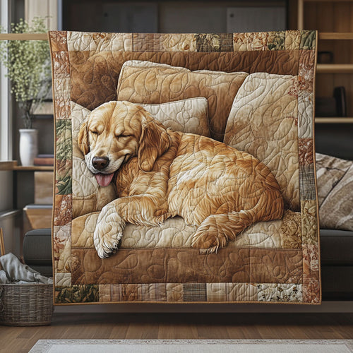 Sleeping Golden Retriever WU2001014CL Quilt