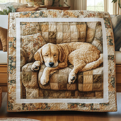 Sleeping Golden Retriever WU2001016CL Quilt