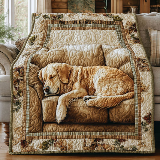 Sleeping Golden Retriever WU2001017CL Quilt