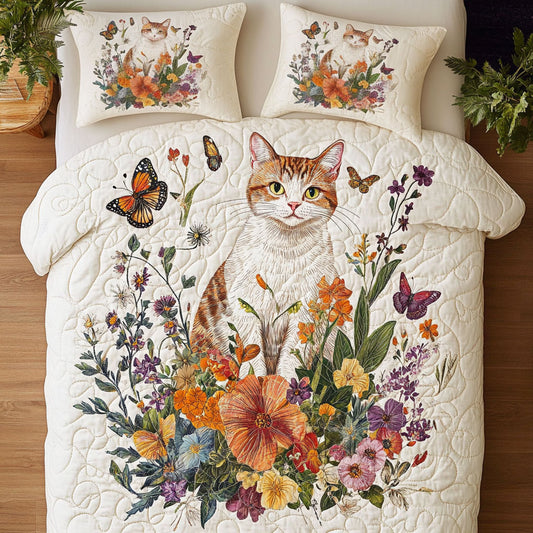 Spring Petals And the Wandering Cat WU0503004CL Duvet Cover Set