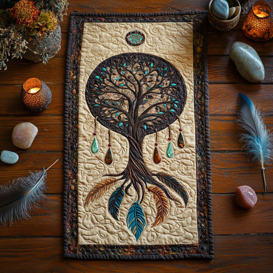 Tree Of Life Dreamcatcher WU0303083CL Quilted Table Runner