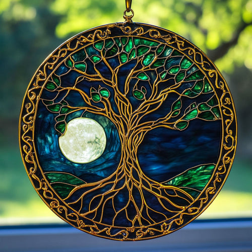 Tree Of Life Mystical Night WU1402011CL Stained Glass Suncatcher