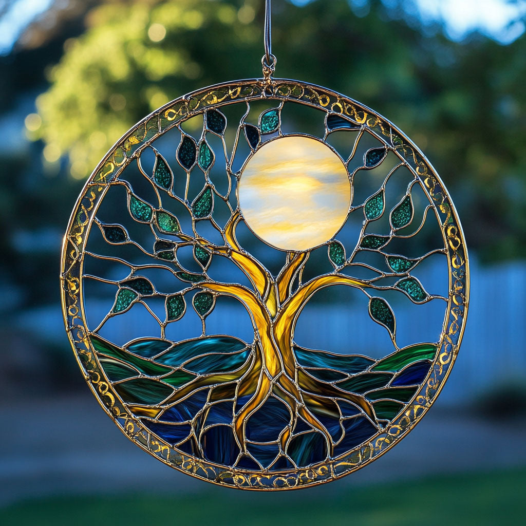 Tree Of Life Mystical Night WU1402012CL Stained Glass Suncatcher