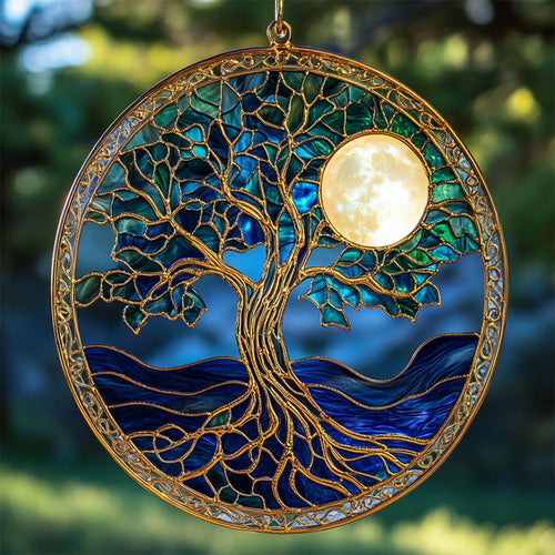 Tree Of Life Mystical Night WU1402013CL Stained Glass Suncatcher