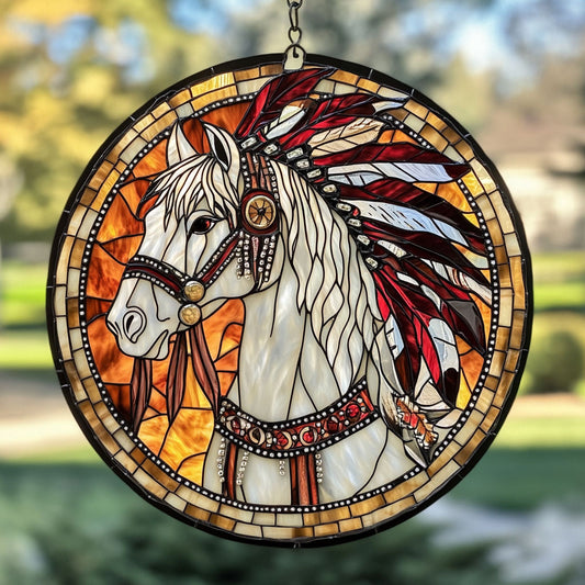 Tribal Horse WU1402055CL Stained Glass Suncatcher