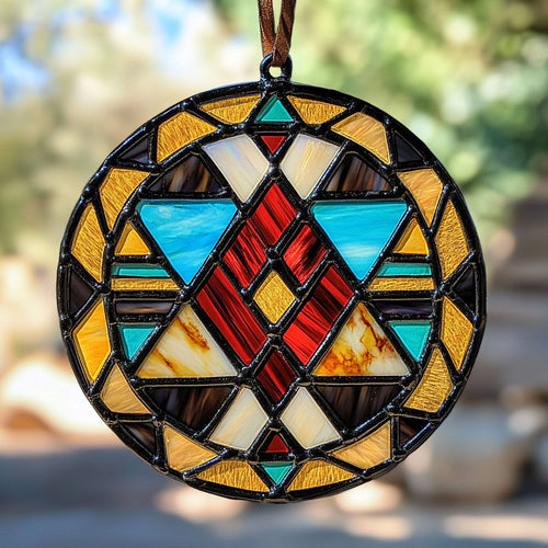 Tribal Mandala WU1402022CL Stained Glass Suncatcher