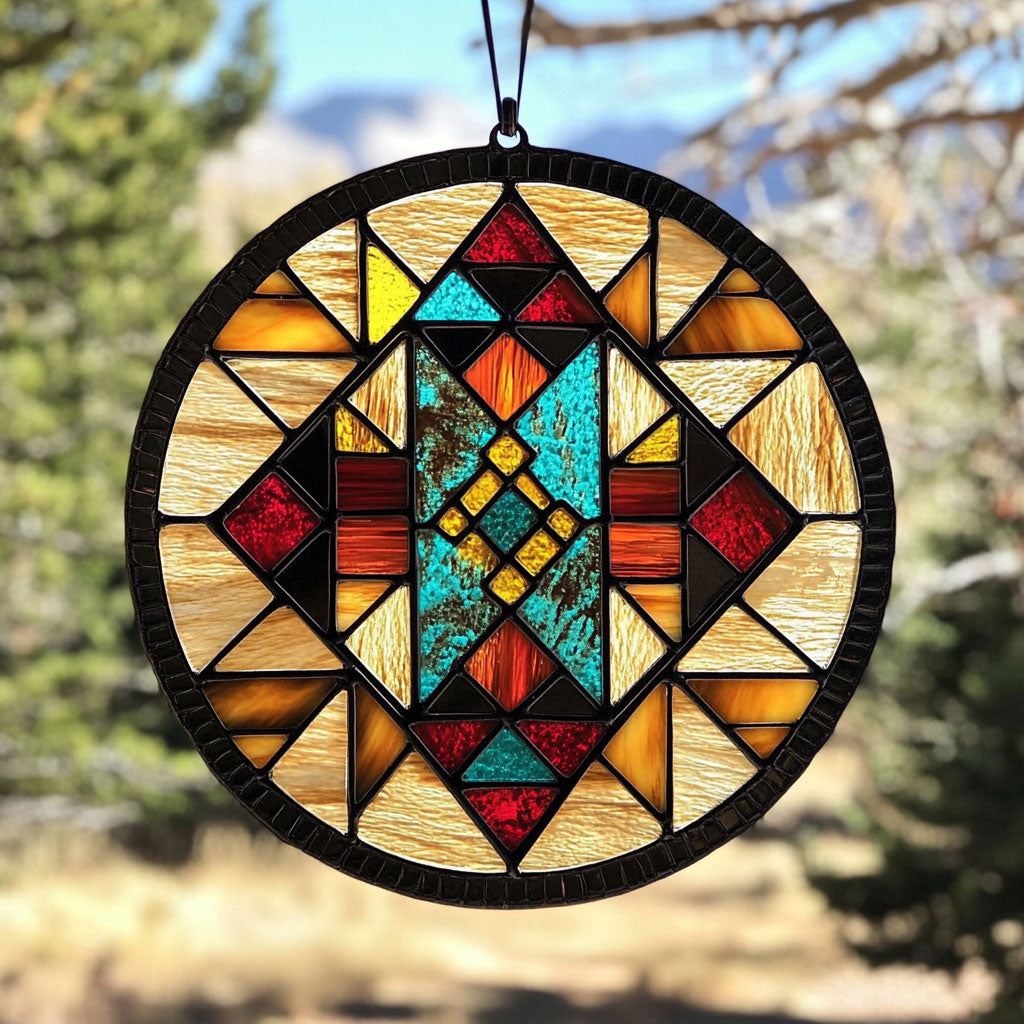 Tribal Mandala WU1402023CL Stained Glass Suncatcher