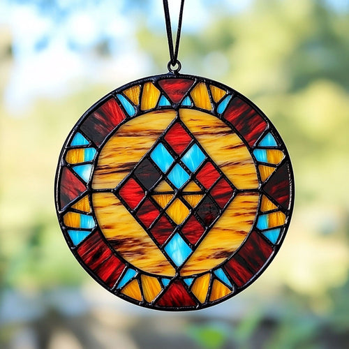 Tribal Mandala WU1402025CL Stained Glass Suncatcher