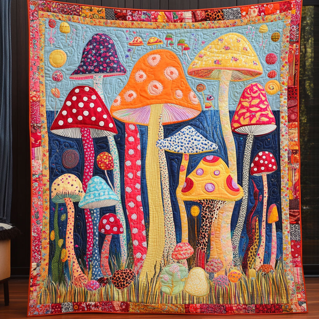 Vibrant Mushroom Forest WU0503056CL Quilt