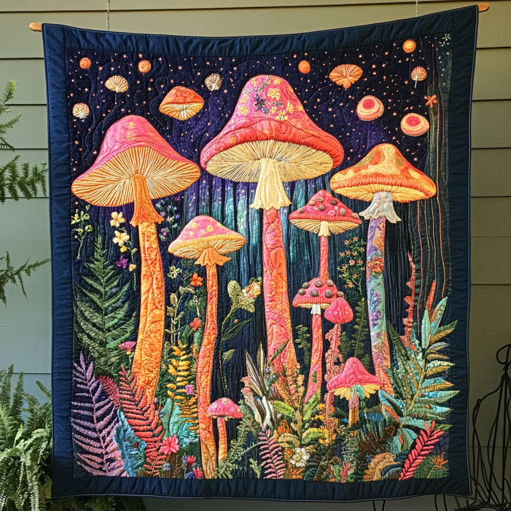 Vibrant Mushroom Forest WU0503058CL Quilt