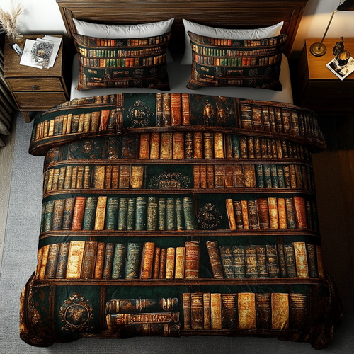 Vintage Bookshelf WU2001009CL Duvet Cover Set