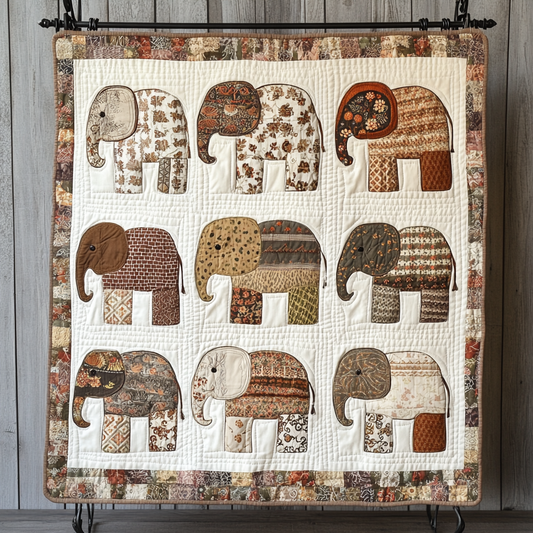 Vintage Elephant WU1401010CL Quilt