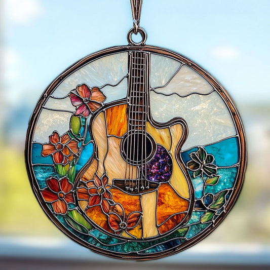 Vintage Guitar WU1601061CL Stained Glass Suncatcher