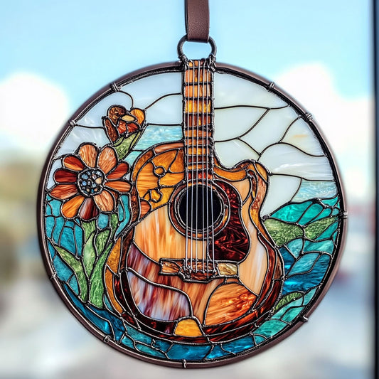 Vintage Guitar WU1801003CL Stained Glass Suncatcher