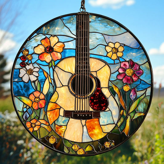 Vintage Guitar WU1801004CL Stained Glass Suncatcher