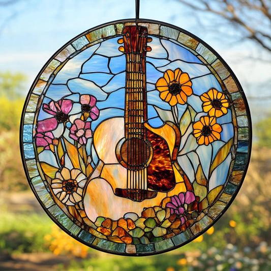 Vintage Guitar WU1801005CL Stained Glass Suncatcher