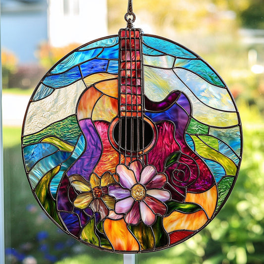 Vintage Guitar WU1801006CL Stained Glass Suncatcher