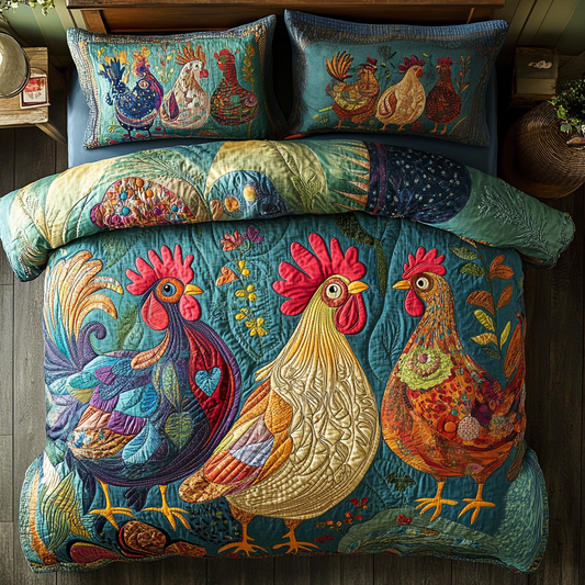 Whimsical Chicken WU0602057CL Duvet Cover Set