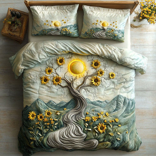 Whimsical Sunflower Tree Of Life WU2402009CL Duvet Cover Set