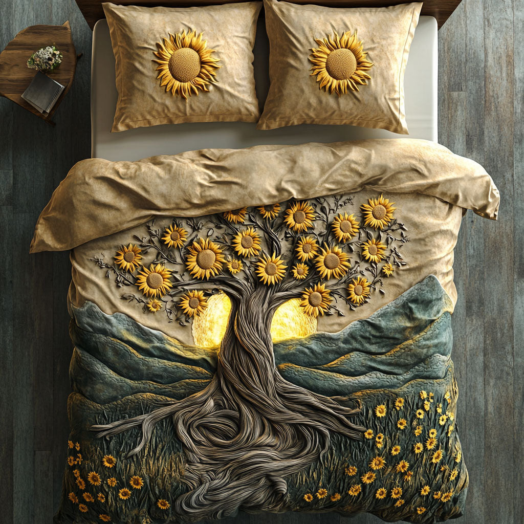 Whimsical Sunflower Tree Of Life WU2402010CL Duvet Cover Set