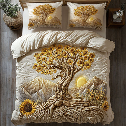 Whimsical Sunflower Tree Of Life WU2402011CL Duvet Cover Set