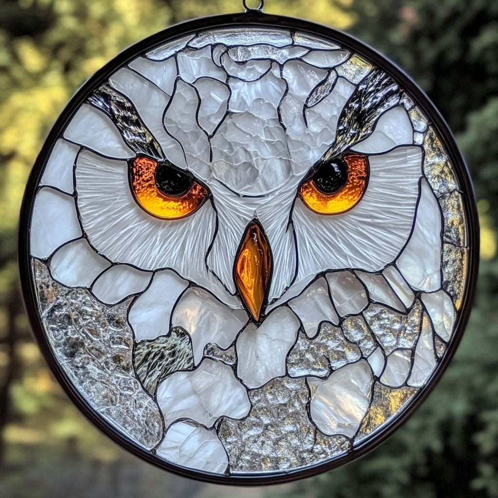 White Owl WU1601005CL Stained Glass Suncatcher