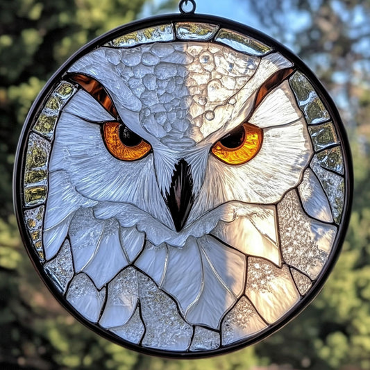 White Owl WU1601006CL Stained Glass Suncatcher