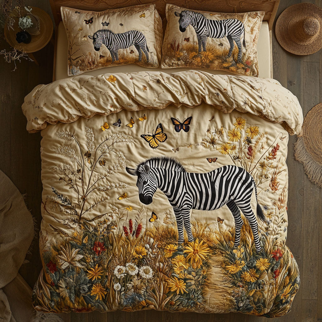 Zebra In Bloom WU0703016CL Duvet Cover Set