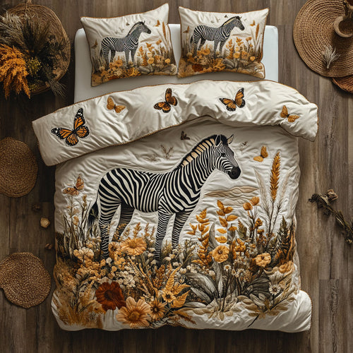 Zebra In Bloom WU0703017CL Duvet Cover Set